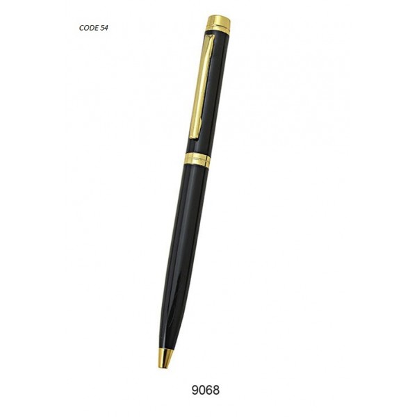 sp metal ball pen with colour black grip golden..